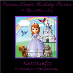 Princess Sophia Pyramid Card front 4 Sheet mini Kit