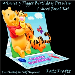 Winnie & Tigger Easel Birthday Card