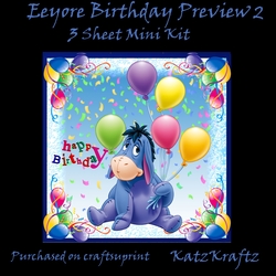 Eeyore Birthday Card Mini Kit 2