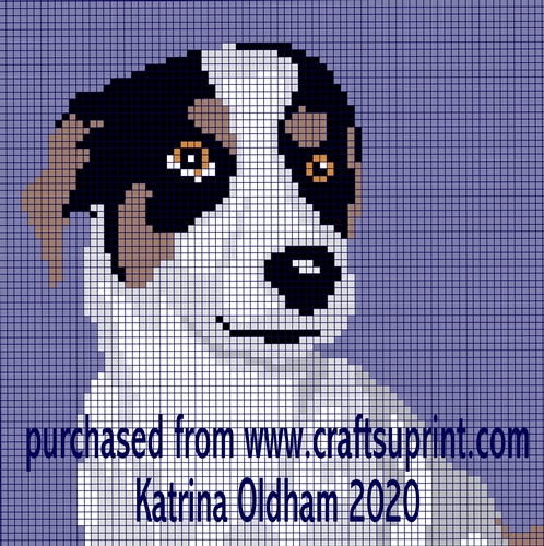 jack russel c2c (corner to corner) pattern pictrure chart only