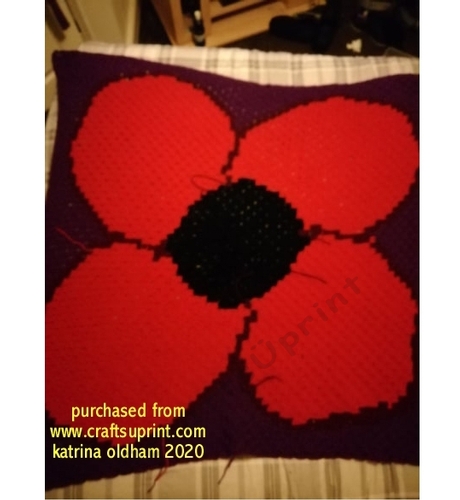 small poppy throw c2c (corner to corner) picture graph