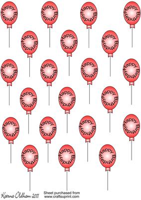 2tone Red Happy Birthday Balloon