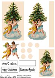 Cherubs with Christmas Tree