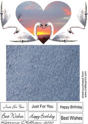 Swans Over Heart with Backing