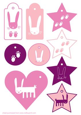 Bunny Tag Sheet - Pink