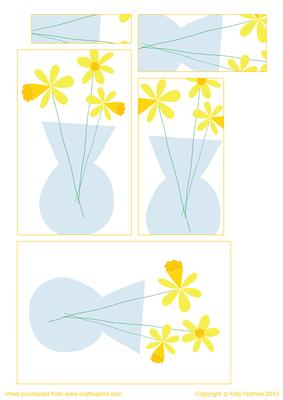 Easter Floral Card - Vase of Daffodils