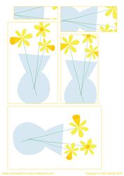 Easter Floral Card - Vase of Daffodils