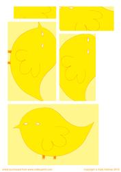Easter Chick Pyramid Card - Yellow
