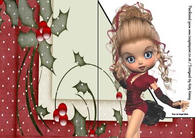 Christmas Wishes A5 Shaped Front Print and Fold Card
