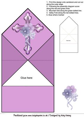 Lilac Cross with Flowers Pop Up Spring Card