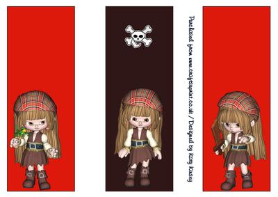 Little Pirate Girl Set of 3 Bookmarks