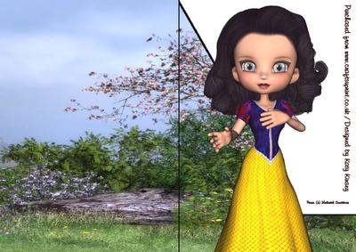 Snow White A5 Shaped Front Card