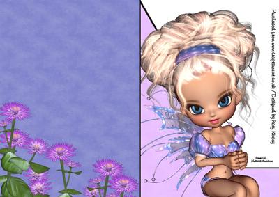Sugar Plum Fairy A5 Shaped Front Print and Fold Card
