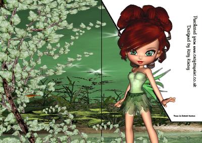 Caitlynn Fairy A5 Shaped Front Print and Fold Card