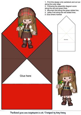 Little Pirate Girl Pop Up Spring Card