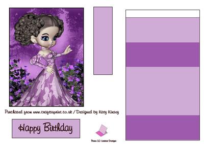 Isabella in Purple Easel Card