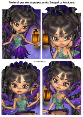 Lotus Fairy Set of 4 Tag Toppers