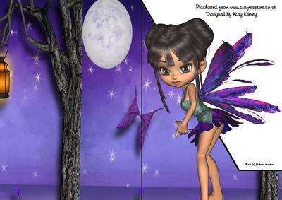 Lotus Fairy A5 Shaped Front Print and Fold Card