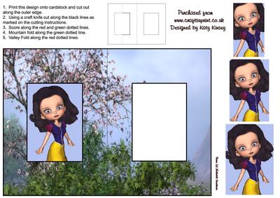 Snow White Foldback Card with Simple Pyramage