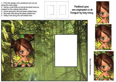 Buttercup Fairy Foldback Card with Simple Pyramage