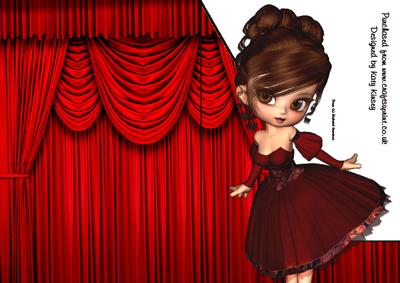 Trudy Ballerina A5 Shaped Front Print and Fold Card