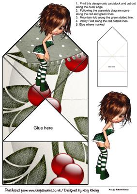 Merry the Christmas Elf Pop Up Spring Card