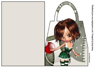 Merry the Christmas Elf Handbag Card