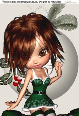 Merry the Christmas Elf A4 Card Front