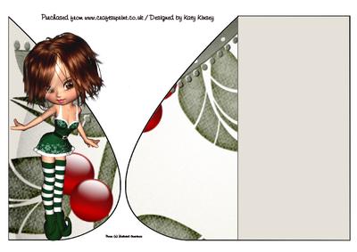 Merry the Christmas Elf Tear Drop Card
