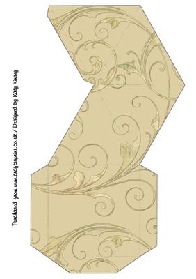 Golden Swirl Pyramid Gift Box