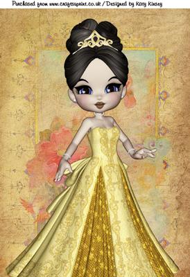 Princess Caelia in Lemon A4 Card Front
