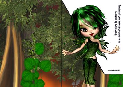 Verda Fairy A5 Shaped Front Print and Fold Card