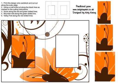 Burst of Orange Floral Foldback Card with Simple Pyramage