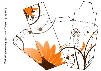 Burst of Orange Floral Cake Slice Gift Box