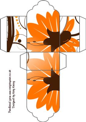 Burst of Orange Floral Tag Gift Box