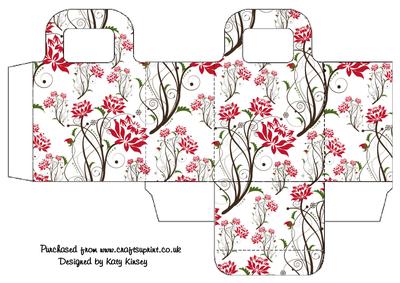 Vibrant Red Flowers on White Gift Bag