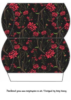 Vibrant Red Flowers on Black Pillow Gift Box
