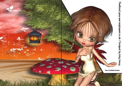 Faye Fairy A5 Shaped Front Print and Fold Card