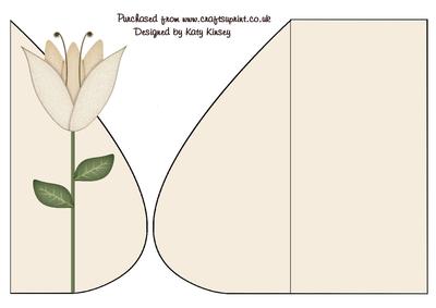 Cream Tulip Teardrop Card