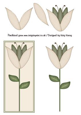 Cream Tulip Decoupage Sheet