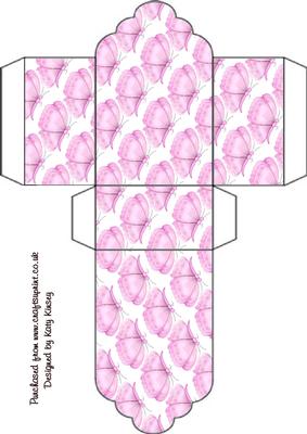 Pretty Pink Butterflies Tag Gift Box