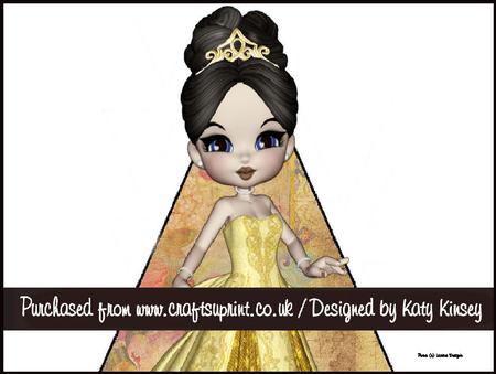 Princess Caelia in Lemon 3D Stand Up Pyramid Card Kit