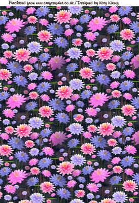 Waterlillies on Black Background Sheet