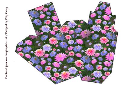 Waterlillies on Black Cake Slice Gift Box