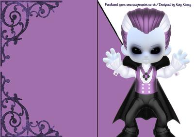 Dracula A5 Shaped Front Print and Fold Card