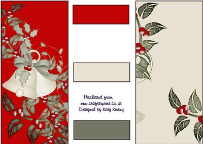 Christmas Bells in Cream Dl Card Front and Insert