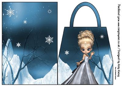 Snow Princess Handbag Card