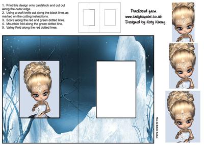 Snow Princess Foldback Card with Simple Pyramage