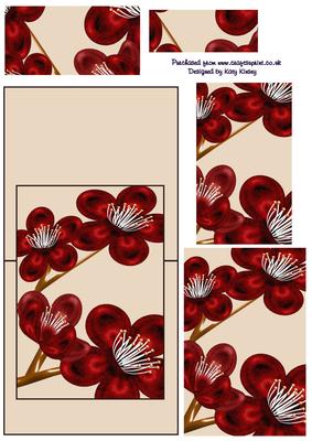 Red Blossoms Over the Edge Card with Simple Pyramage