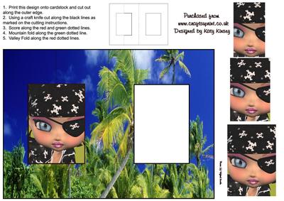 Morgana the Pirate Foldback Card with Simple Pyramage